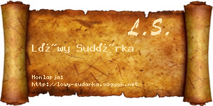 Lőwy Sudárka névjegykártya